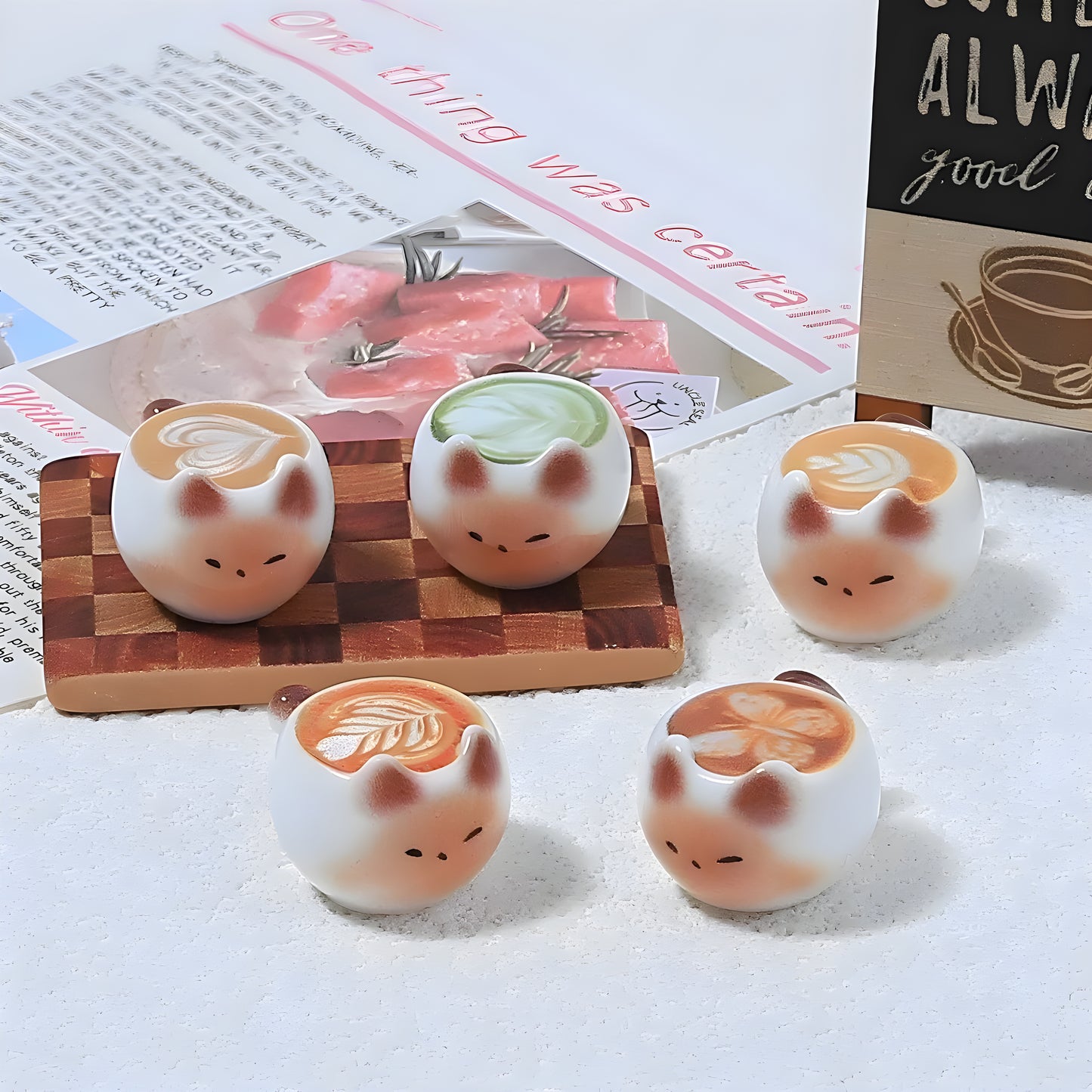 5 Latte Kitten Mugs